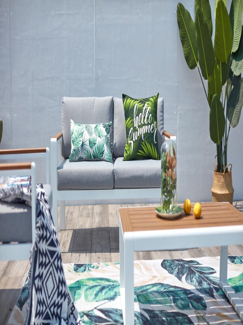 MARINGO Salon de jardin bas 4 places en aluminium blanc Blanc - Kiabi