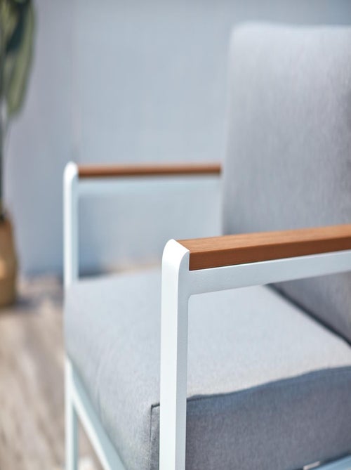 MARINGO Salon de jardin bas 4 places en aluminium blanc - Kiabi