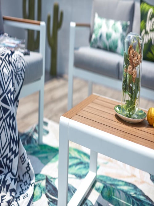MARINGO Salon de jardin bas 4 places en aluminium blanc - Kiabi