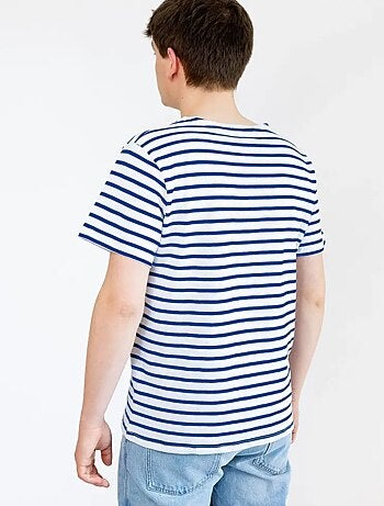 Marinière 'Breizh Océan' Homme ou Femme, T-shirt rayé mixte manches courtes