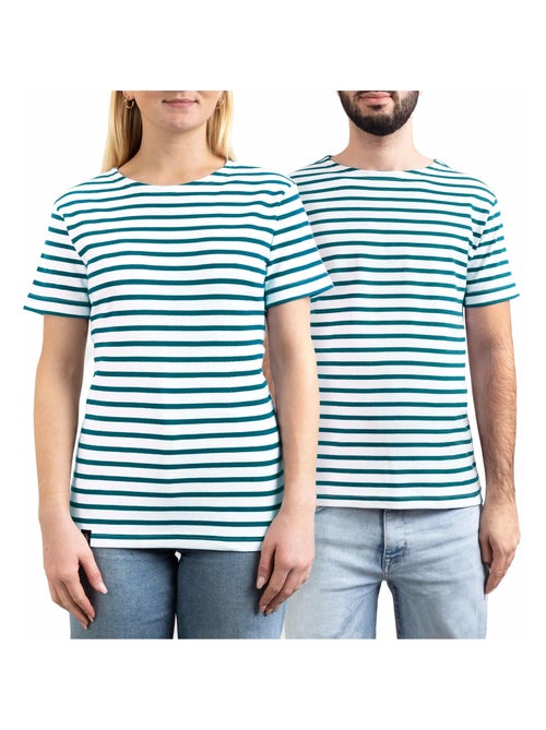 Marinière 'Breizh Océan' Homme ou Femme, T-shirt rayé mixte manches courtes - Kiabi