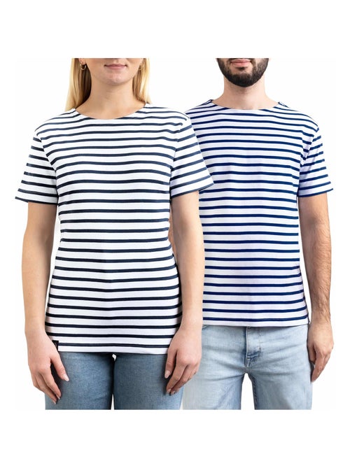 Marinière 'Breizh Océan' Homme ou Femme, T-shirt rayé mixte manches courtes - Kiabi