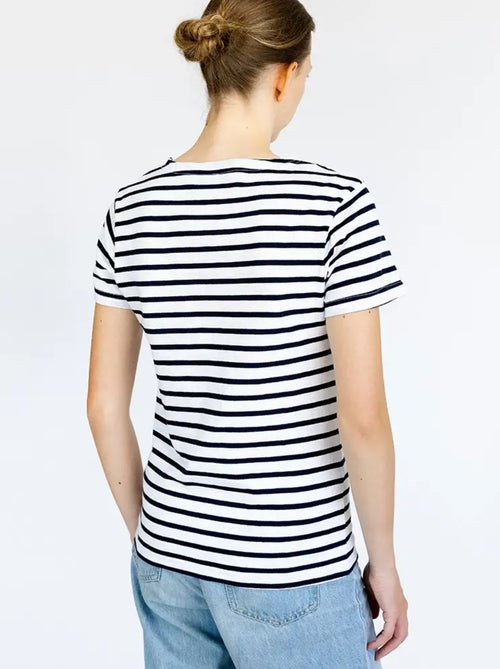 Marinière 'Breizh Océan' Homme ou Femme, T-shirt rayé mixte manches courtes - Kiabi