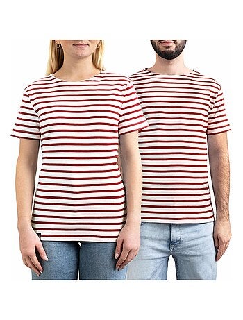 Marinière 'Breizh Océan' Homme ou Femme, T-shirt rayé mixte manches courtes