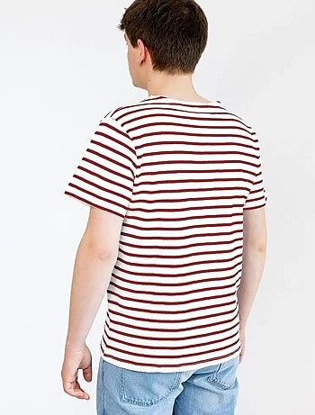 Marinière 'Breizh Océan' Homme ou Femme, T-shirt rayé mixte manches courtes