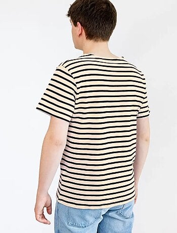 Marinière 'Breizh Océan' Homme ou Femme, T-shirt rayé mixte manches courtes
