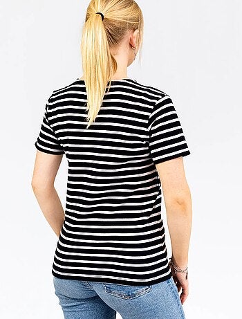 Marinière 'Breizh Océan' Homme ou Femme, T-shirt rayé mixte manches courtes