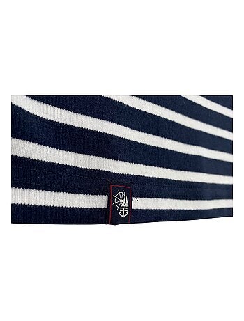 Marinière 'Breizh Océan' Homme ou Femme, T-shirt rayé mixte manches courtes