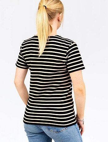 Marinière 'Breizh Océan' Homme ou Femme, T-shirt rayé mixte manches courtes