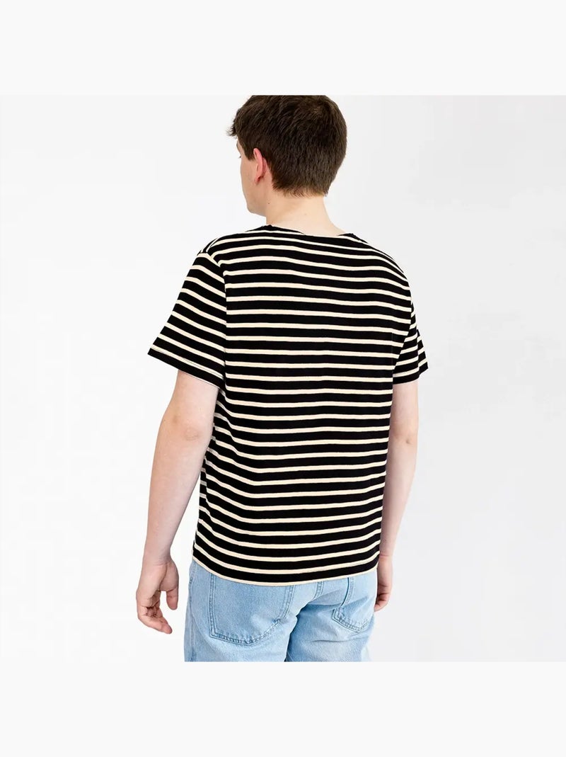 Marinière 'Breizh Océan' Homme ou Femme, T-shirt rayé mixte manches courtes Marine/Ecru - Kiabi
