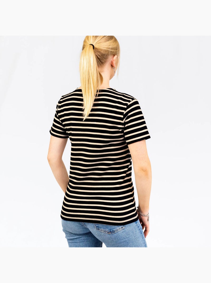 Marinière 'Breizh Océan' Homme ou Femme, T-shirt rayé mixte manches courtes Marine/Ecru - Kiabi