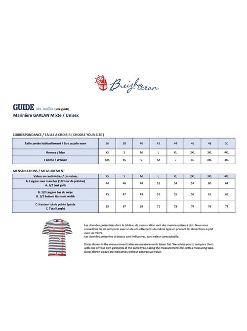 Marinière 'Breizh Océan' Homme ou Femme, T-shirt rayé mixte manches courtes - Kiabi