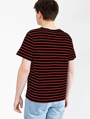Marinière 'Breizh Océan' Homme ou Femme, T-shirt rayé mixte manches courtes
