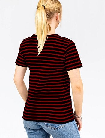 Marinière 'Breizh Océan' Homme ou Femme, T-shirt rayé mixte manches courtes