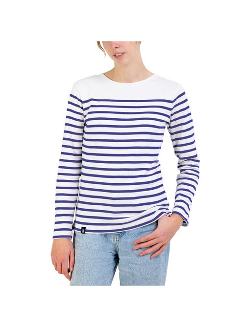 Marinière 'Breizh Océan', T-Shirt Femme Manches Longues en Coton Bio - Kiabi