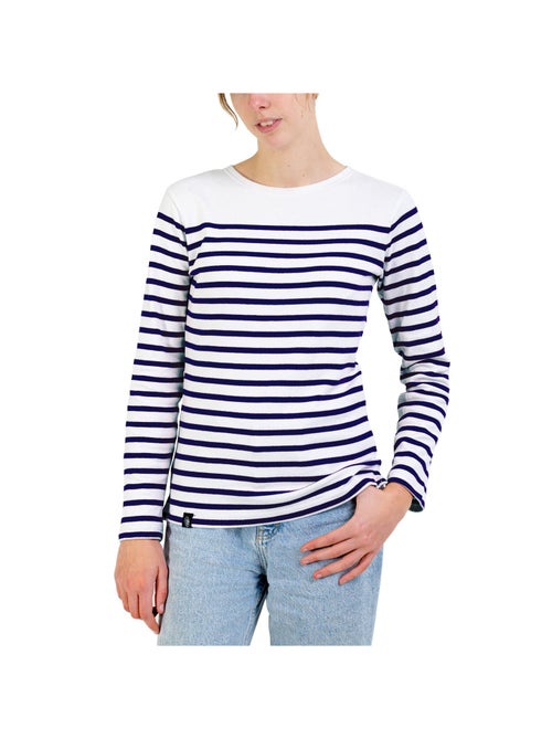 Marinière 'Breizh Océan', T-Shirt Femme Manches Longues en Coton Bio - Kiabi