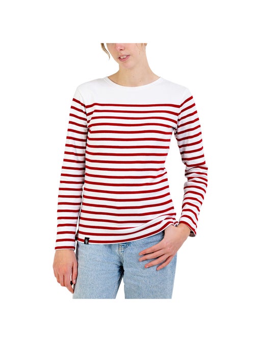 Marinière 'Breizh Océan', T-Shirt Femme Manches Longues en Coton Bio - Kiabi