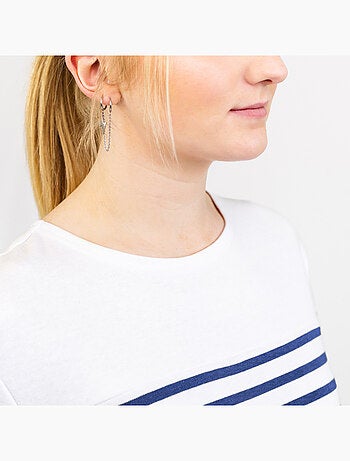 Marinière 'Breizh Océan', T-Shirt rayé Manches Longues, épais en Coton Bio - Mixte, Homme ou Femme