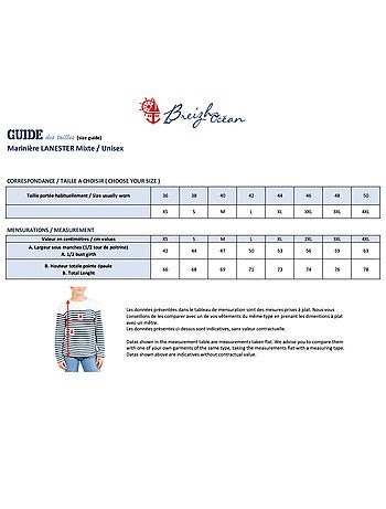 Marinière 'Breizh Océan', T-Shirt rayé Manches Longues, épais en Coton Bio - Mixte, Homme ou Femme