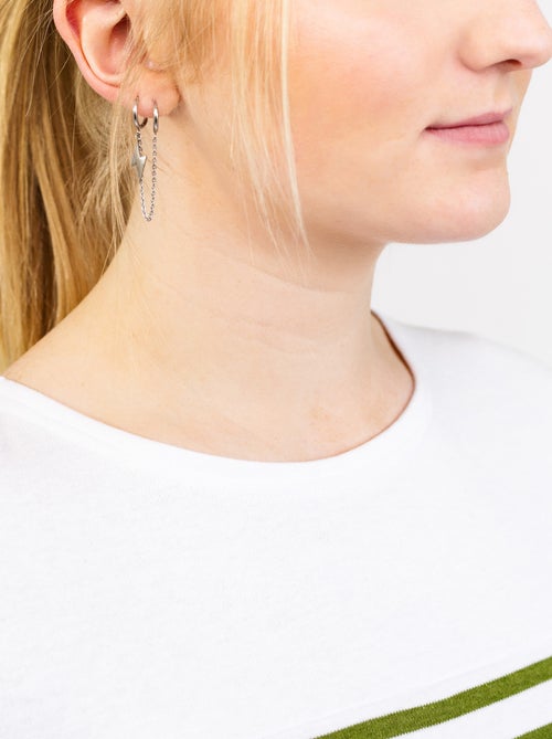 Marinière 'Breizh Océan', T-Shirt rayé Manches Longues, épais en Coton Bio - Mixte, Homme ou Femme - Kiabi