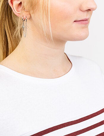 Marinière 'Breizh Océan', T-Shirt rayé Manches Longues, épais en Coton Bio - Mixte, Homme ou Femme