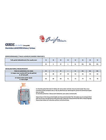 Marinière 'Breizh Océan', T-Shirt rayé Manches Longues, épais en Coton Bio - Mixte, Homme ou Femme