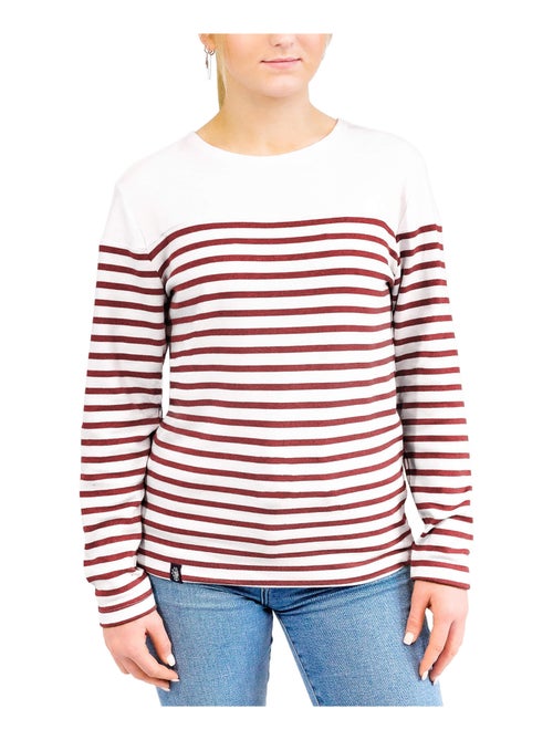 Marinière 'Breizh Océan', T-Shirt rayé Manches Longues, épais en Coton Bio - Mixte, Homme ou Femme - Kiabi