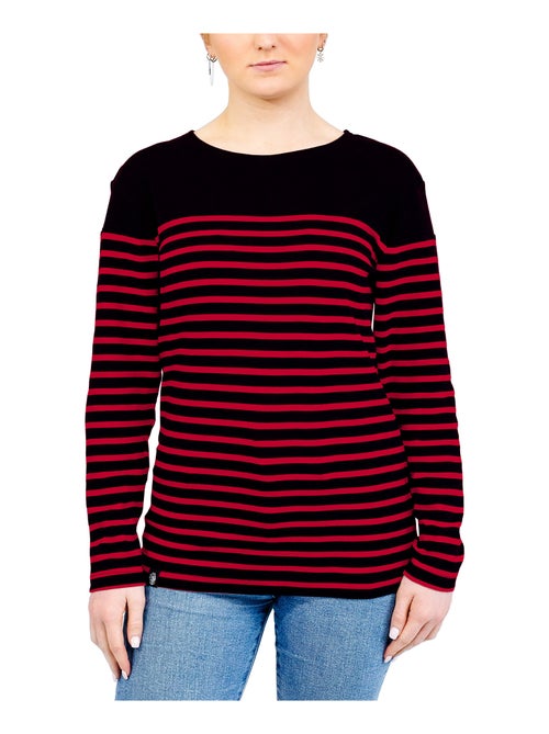 Marinière 'Breizh Océan', T-Shirt rayé Manches Longues, épais en Coton Bio - Mixte, Homme ou Femme - Kiabi