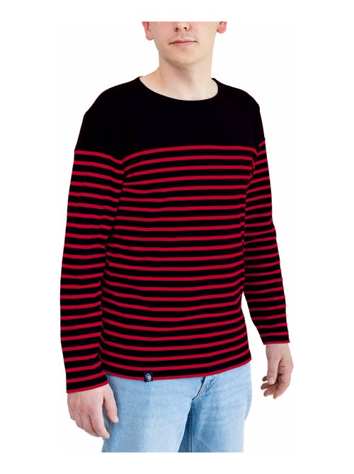 Marinière 'Breizh Océan', T-Shirt rayé Manches Longues, épais en Coton Bio - Mixte, Homme ou Femme - Kiabi