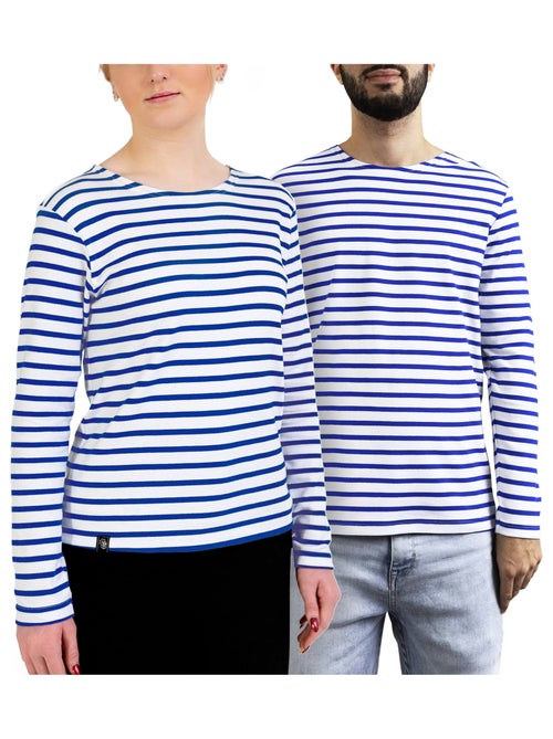 Marinière 'Breizh Océan', T-Shirt rayé mixte épais en Coton Bio, Homme ou Femme - Kiabi