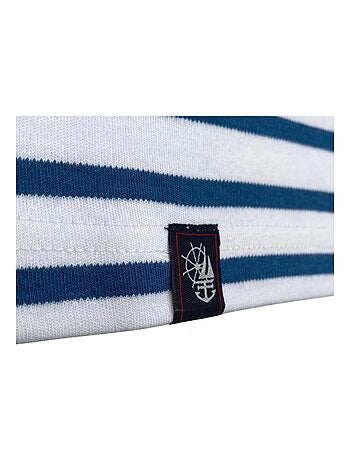 Marinière 'Breizh Océan', T-Shirt rayé mixte épais en Coton Bio, Homme ou Femme