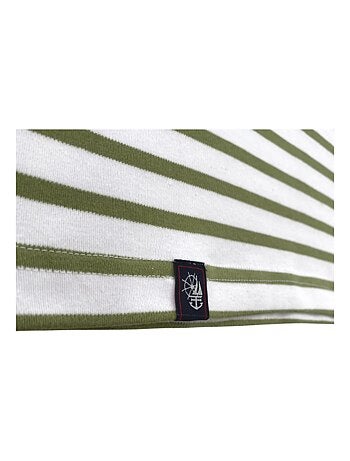 Marinière 'Breizh Océan', T-Shirt rayé mixte épais en Coton Bio, Homme ou Femme