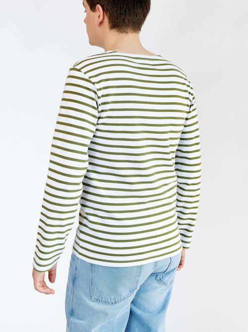 Marinière 'Breizh Océan', T-Shirt rayé mixte épais en Coton Bio, Homme ou Femme - Kiabi