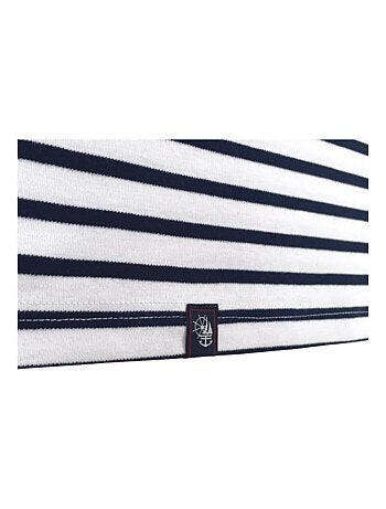 Marinière 'Breizh Océan', T-Shirt rayé mixte épais en Coton Bio, Homme ou Femme
