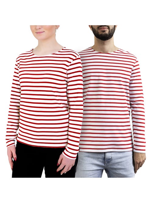 Marinière 'Breizh Océan', T-Shirt rayé mixte épais en Coton Bio, Homme ou Femme - Kiabi