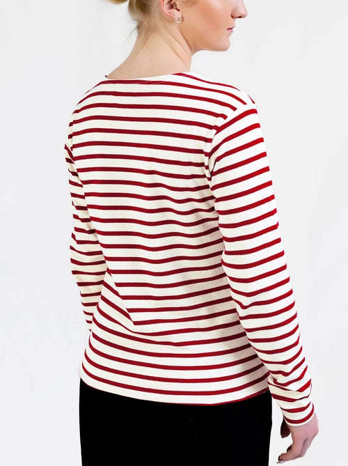 Marinière 'Breizh Océan', T-Shirt rayé mixte épais en Coton Bio, Homme ou Femme - Kiabi