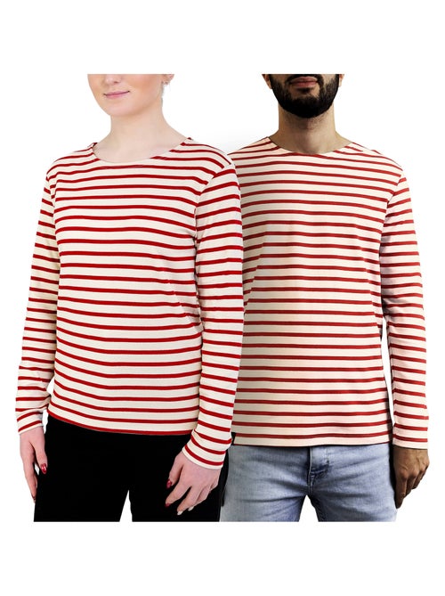 Marinière 'Breizh Océan', T-Shirt rayé mixte épais en Coton Bio, Homme ou Femme - Kiabi