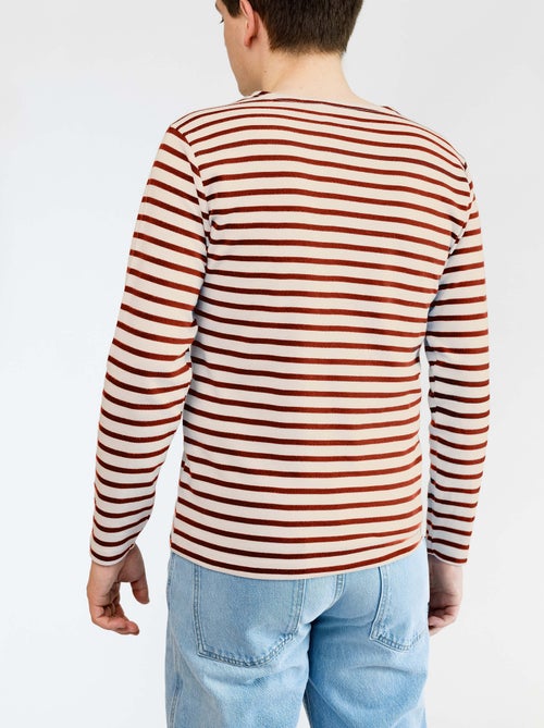 Marinière 'Breizh Océan', T-Shirt rayé mixte épais en Coton Bio, Homme ou Femme - Kiabi