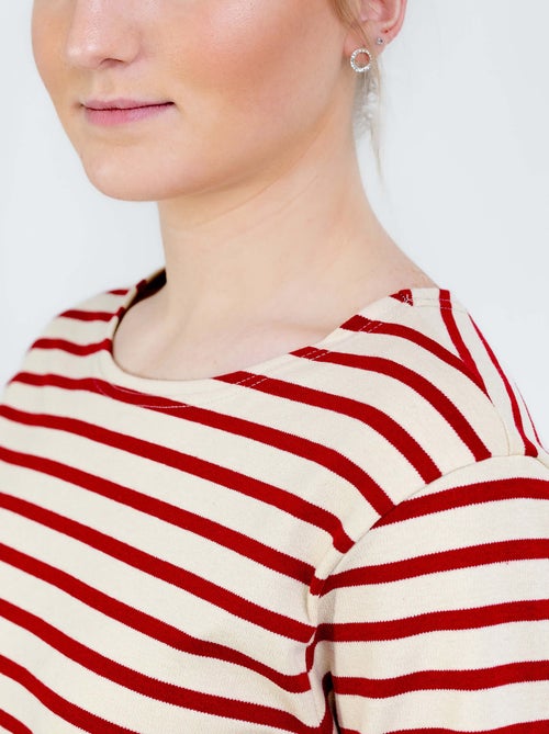 Marinière 'Breizh Océan', T-Shirt rayé mixte épais en Coton Bio, Homme ou Femme - Kiabi