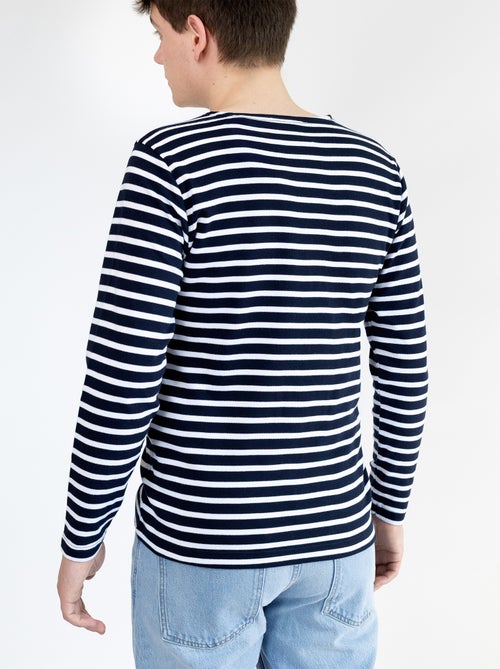 Marinière 'Breizh Océan', T-Shirt rayé mixte épais en Coton Bio, Homme ou Femme - Kiabi