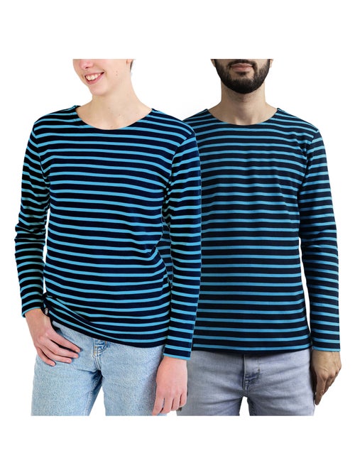 Marinière 'Breizh Océan', T-Shirt rayé mixte épais en Coton Bio, Homme ou Femme - Kiabi
