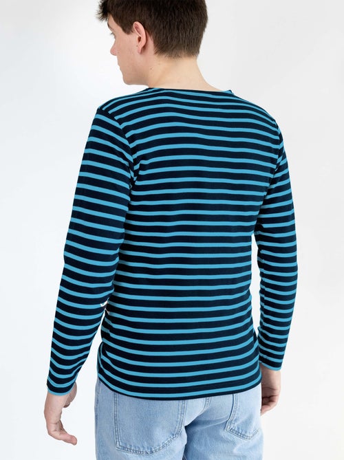 Marinière 'Breizh Océan', T-Shirt rayé mixte épais en Coton Bio, Homme ou Femme - Kiabi