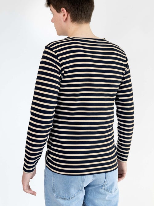 Marinière 'Breizh Océan', T-Shirt rayé mixte épais en Coton Bio, Homme ou Femme - Kiabi