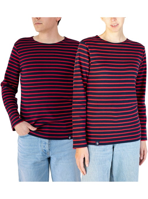 Marinière 'Breizh Océan', T-Shirt rayé mixte épais en Coton Bio, Homme ou Femme - Kiabi