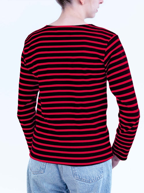 Marinière 'Breizh Océan', T-Shirt rayé mixte épais en Coton Bio, Homme ou Femme - Kiabi