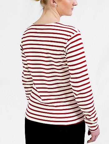 Marinière 'Breizh Océan', Tee-Shirt rayé mixte épais en Coton Bio, Homme ou Femme