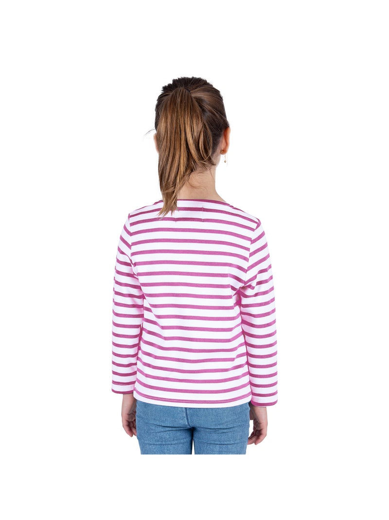 Marinière coton Bio 'Breizh Océan' T-Shirt rayé épais mixte, garçon ou fille Rose fushia - Kiabi