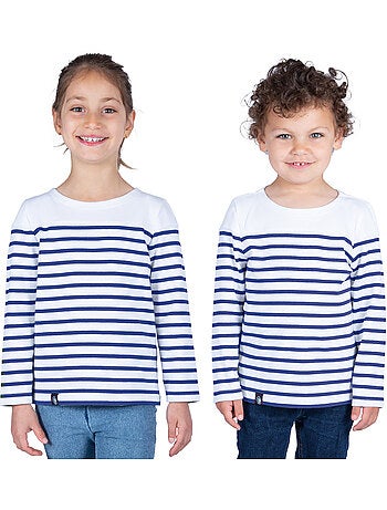 Marinière Coton BIO 'Breizh Océan', Tee Shirt Enfant Garcon ou Fille Manches Longues