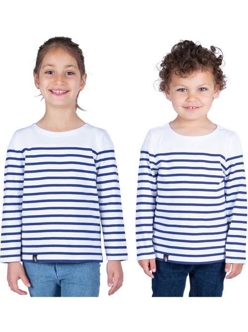 Marinière Coton BIO 'Breizh Océan', Tee Shirt Enfant Garcon ou Fille Manches Longues - Kiabi