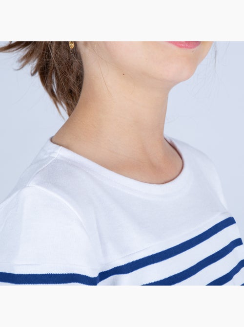 Marinière Coton BIO 'Breizh Océan', Tee Shirt Enfant Garcon ou Fille Manches Longues - Kiabi